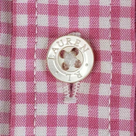 Polo Ralph Lauren LRL Shirt Women’s Size Medium M Pink Gingham Button Down - Picture 5 of 10